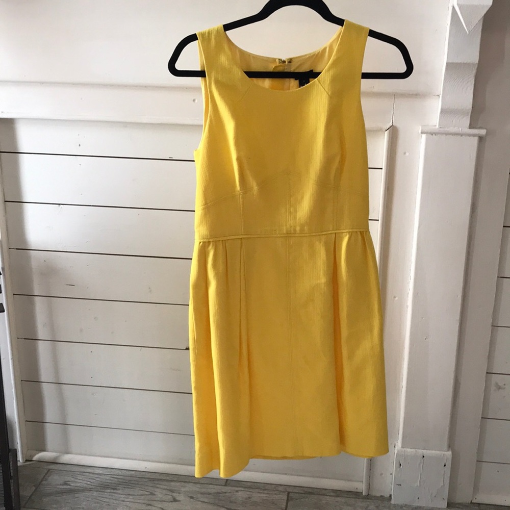 Yellow Jcrew linen dress
